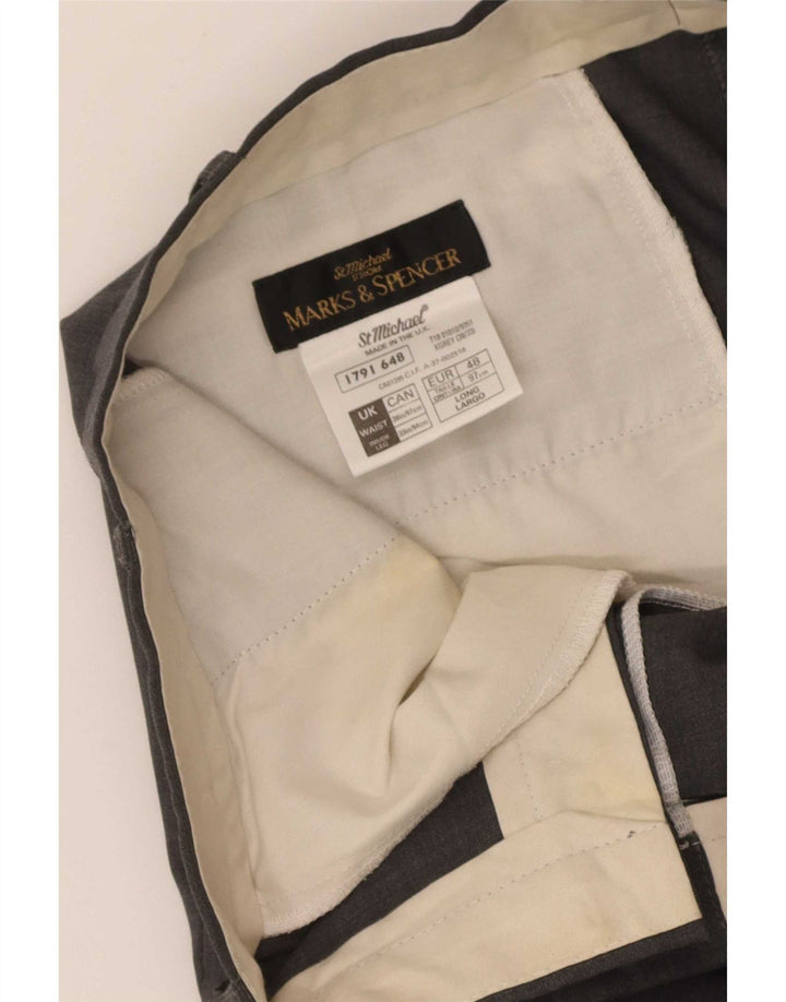 Marks & Spencer Herre Pegged Suit Bukser W38 L33 Grå Uld