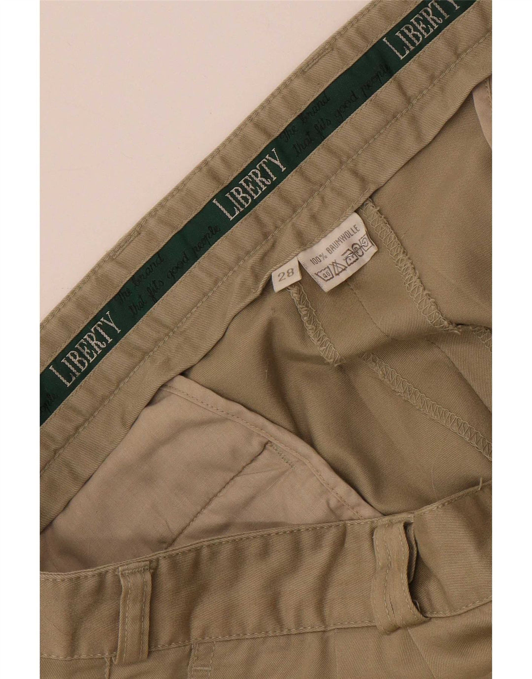 Liberty Herre Pegged Suit Bukser W38 L31 Beige Bomuld