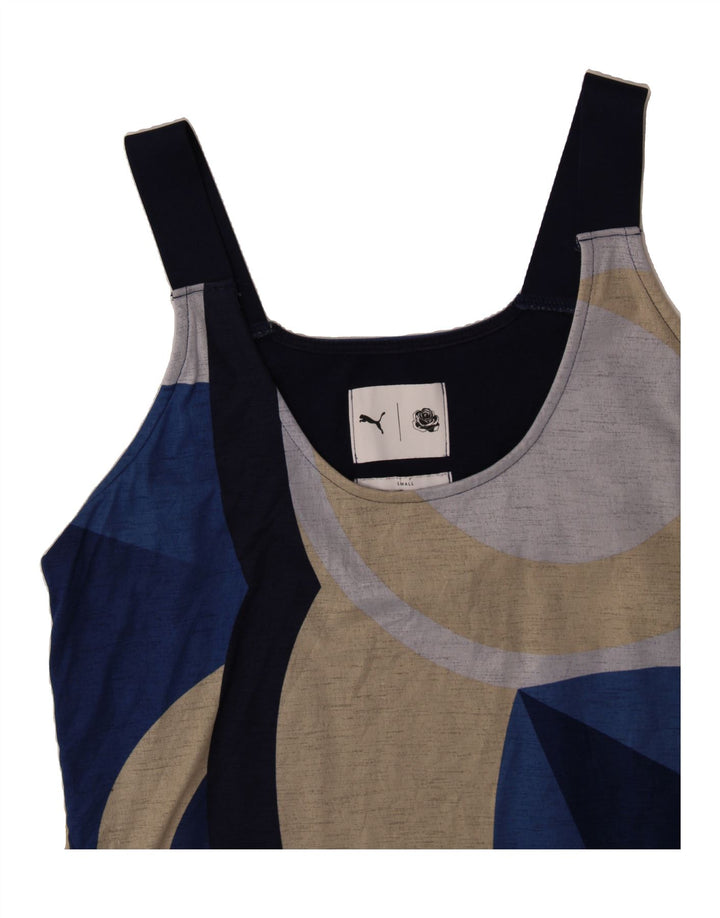 PUMA Womens Sleeveless Shift Dress UK 10 Small Multicoloured Geometric Vintage Puma and Second-Hand Puma from Messina Hembry 