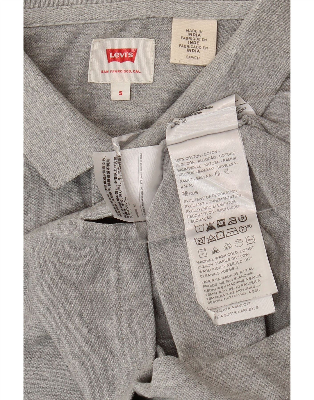 LEVI'S herre poloshirt lille grå bomuld
