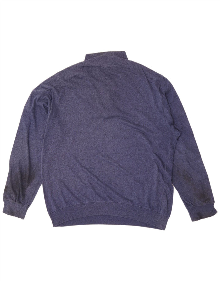 Asics Herre grafisk lynlås-hals sweatshirt jumper stor blå farveblok