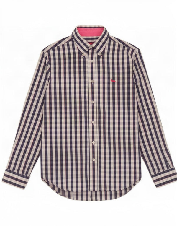 Harmont & Blaine Mens Shirt Medium Blue Check Cotton