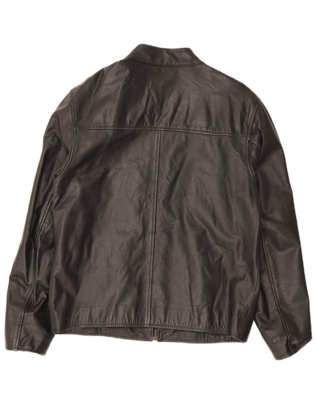 Lee Cooper Herre Læderjakke UK 38 Medium Sort Stribet