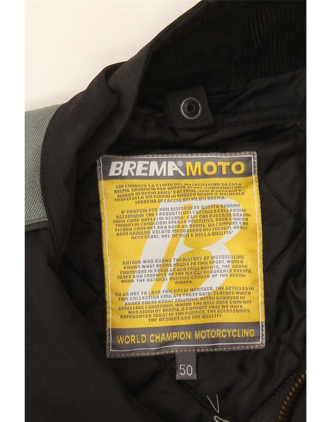 Brema Herre Graphic Racer Jacket IT 50 Large Black Colourblock