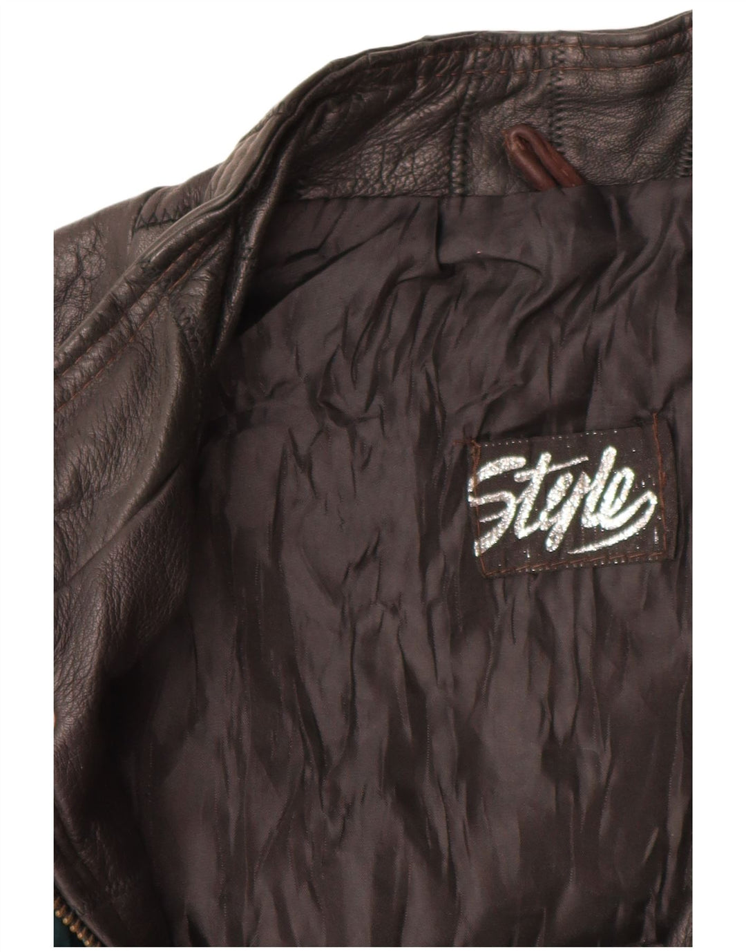 VINTAGE Herre Læder Gilet UK 42 XL Flerfarvet Colourblock