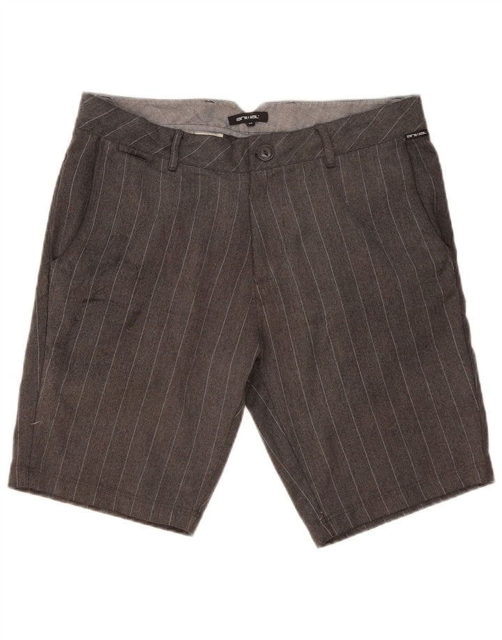 ANIMAL Mens Chino Shorts W32 Medium Grey Pinstripe