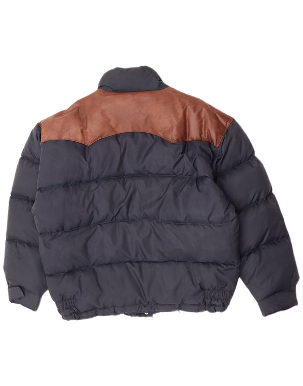Rifle Herre polstret jakke UK 40 Large Navy Blue Colourblock Polyamid