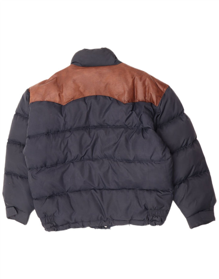 Rifle Herre polstret jakke UK 40 Large Navy Blue Colourblock Polyamid