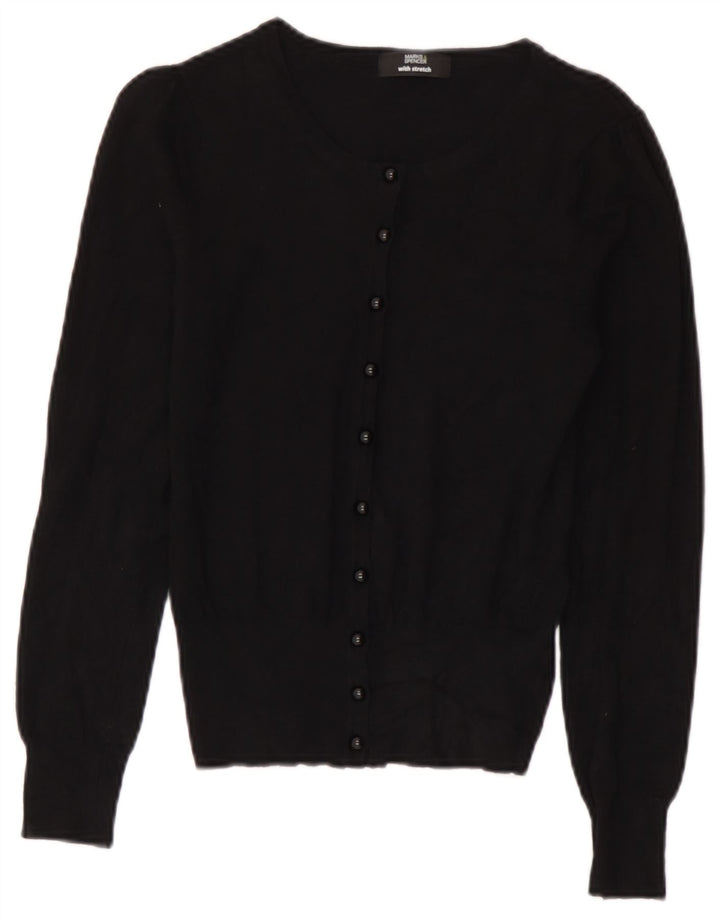 Marks & Spencer Womens Crop Cardigan Sweater UK 8 Small Black Viscose