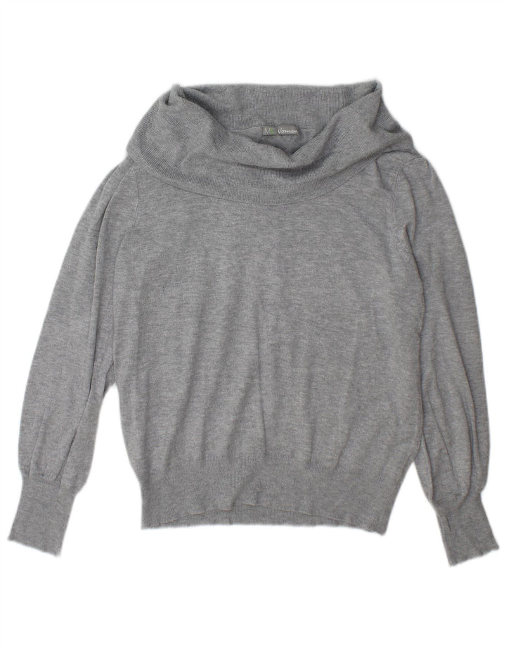 Marks & Spencer Dame Rullehals sweater UK 12 Medium Grå Viscose