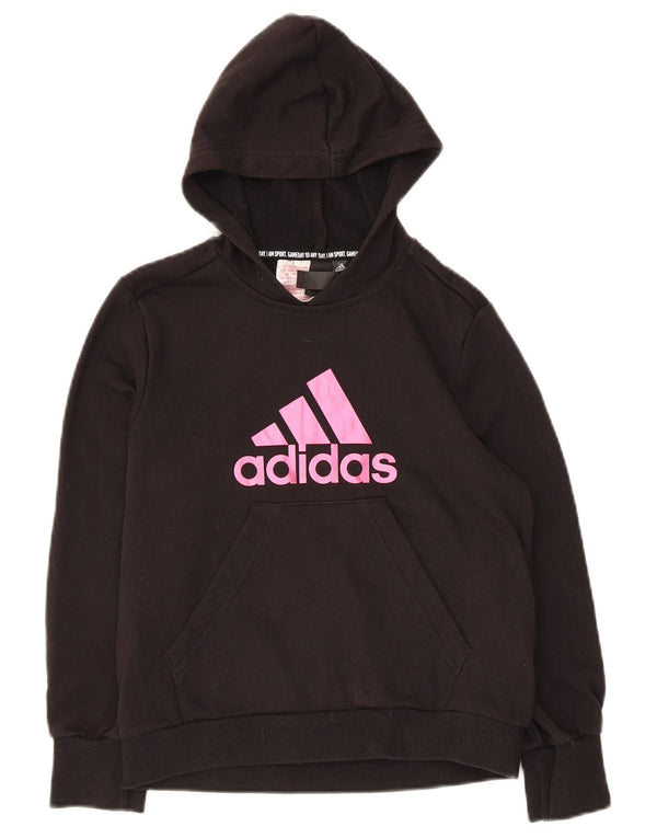 Adidas piger grafisk hættetrøje 9-10 år sort bomuld