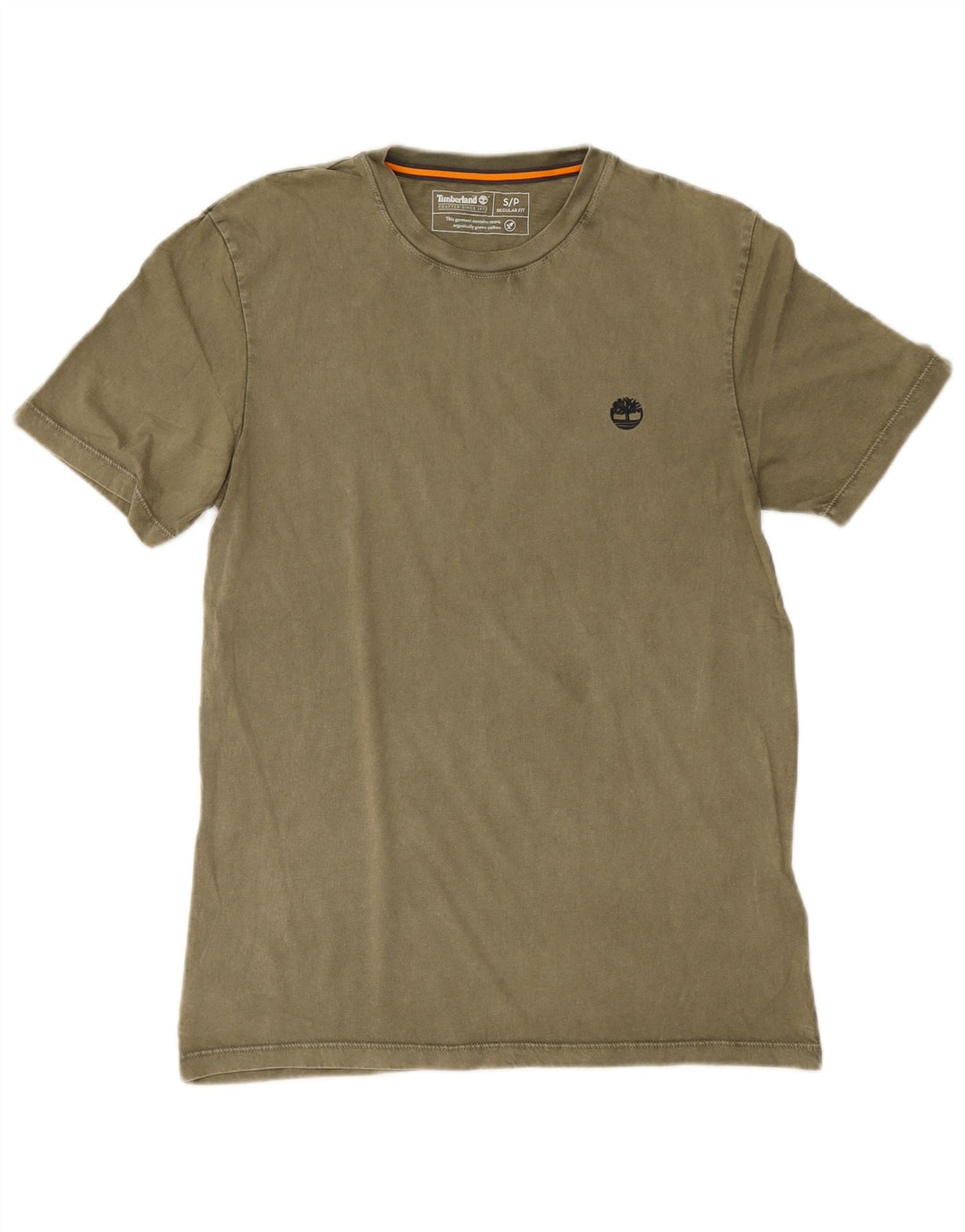 Timberland Herre Regular Fit T-Shirt Top Lille Khaki Bomuld