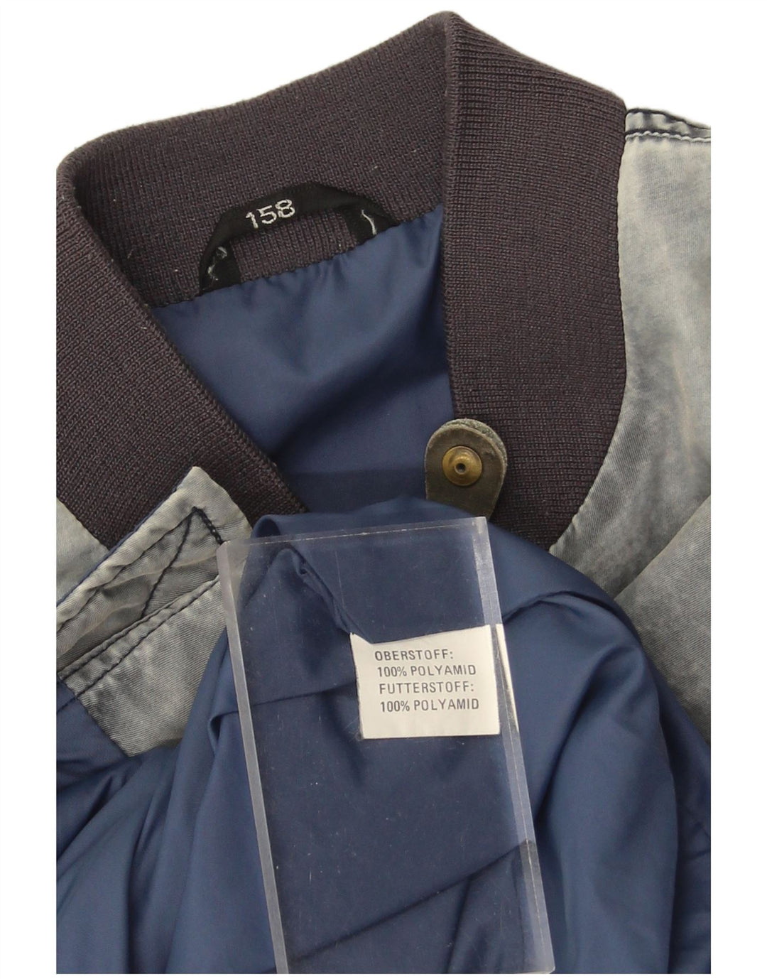 VINTAGE Boys Loose Fit Bomber Jacket 13-14 Years Grey Polyamide