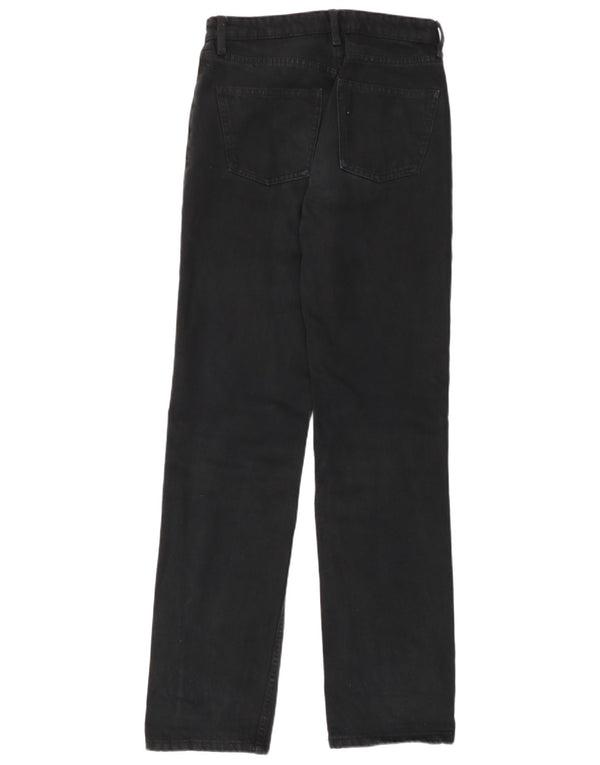 Zara Dame Straight Jeans EU 36 XS W26 L31 Sort Bomuld