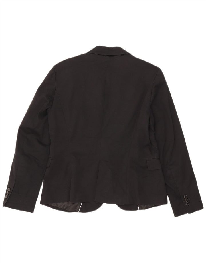 Zara Dame 1 Knap Blazer Jacket UK 18 XL Sort