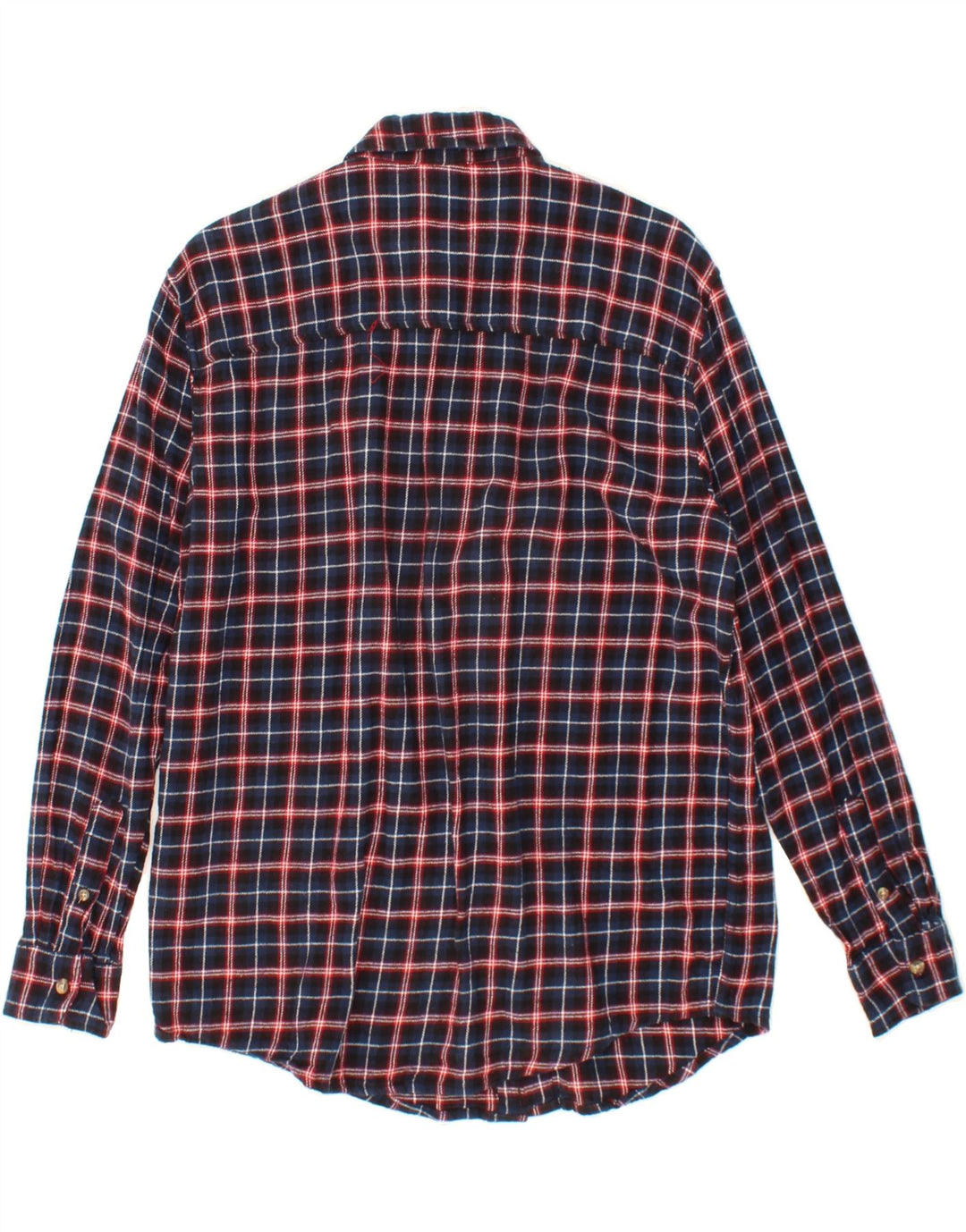 VINTAGE Mens Flannel Shirt Large Navy Blue Check Cotton Vintage Vintage and Second-Hand Vintage from Messina Hembry 