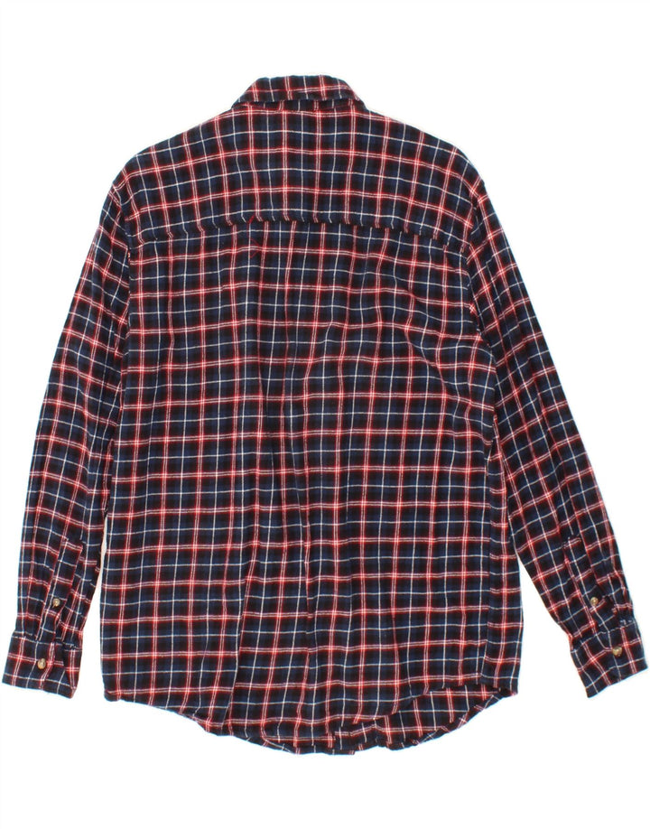 VINTAGE Mens Flannel Shirt Large Navy Blue Check Cotton Vintage Vintage and Second-Hand Vintage from Messina Hembry 