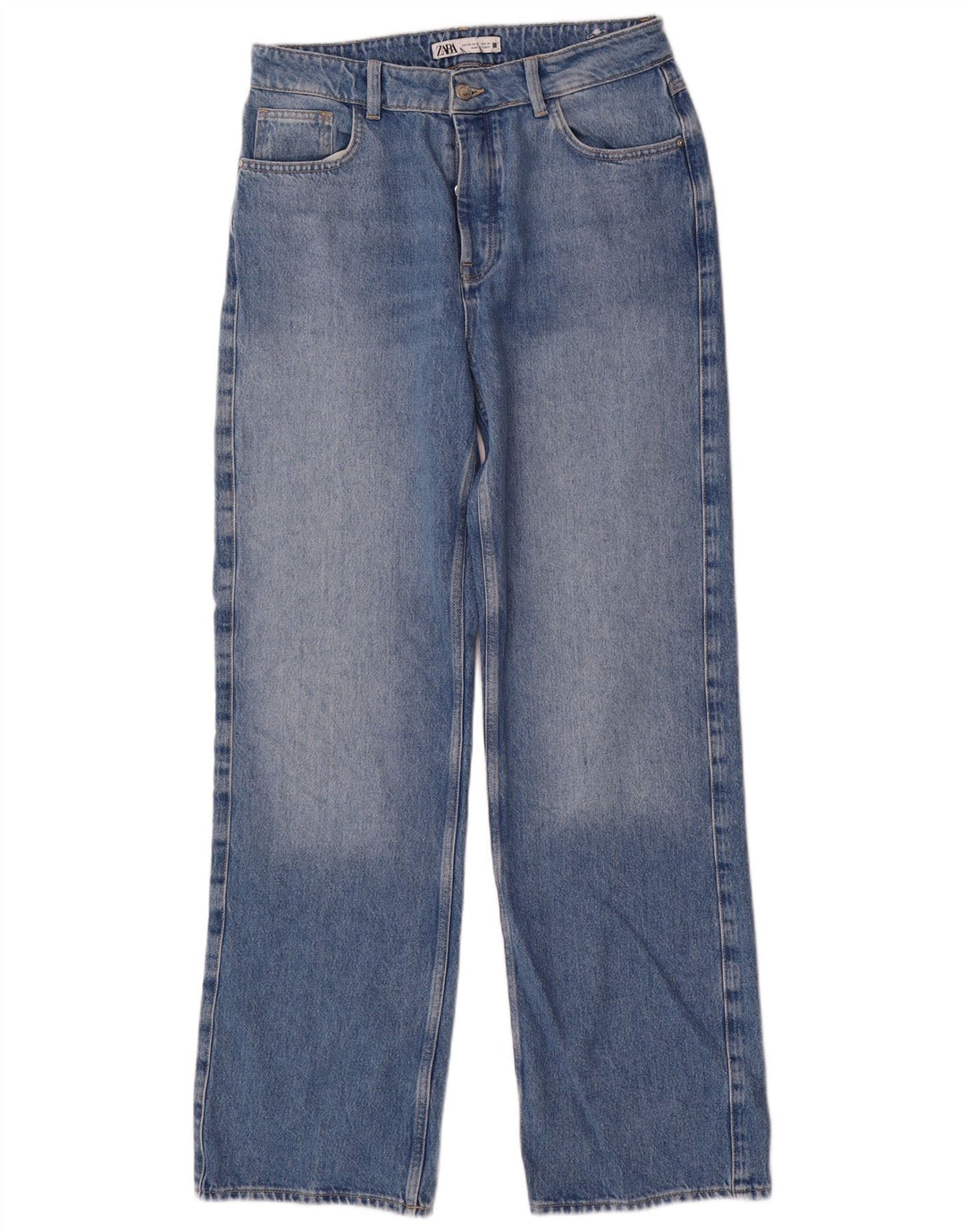 Zara Dame Straight Jeans EU 40 Medium W30 L32 Blå