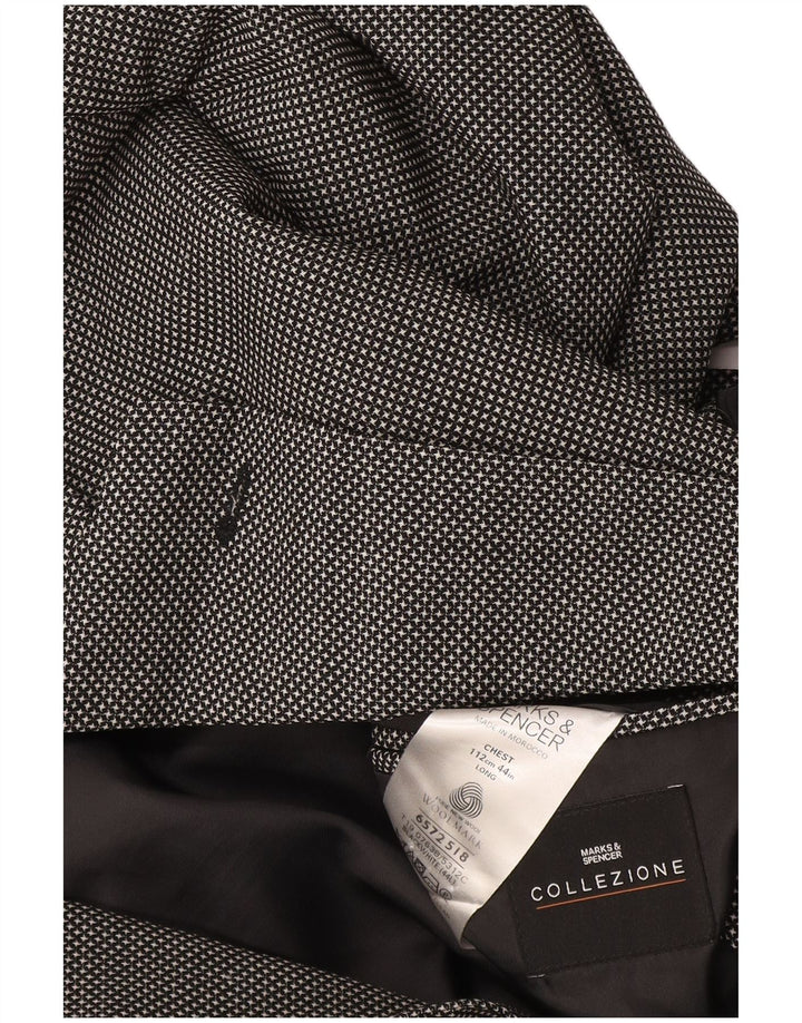 Marks & Spencer Herre 2-knaps blazerjakke UK 44 XL sort ternet uld