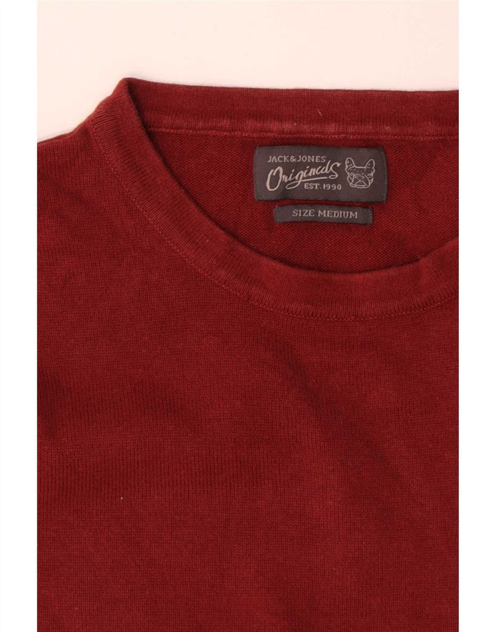 Jack & Jones herre sweater med rund hals, medium rød bomuld