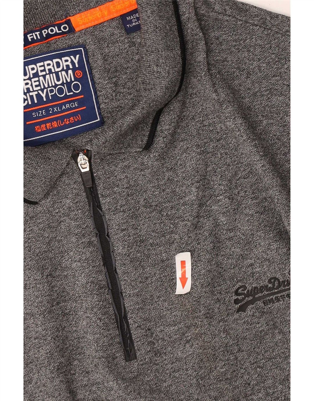 Superdry Mens Polo Shirt 2XL Grey Flecked Cotton