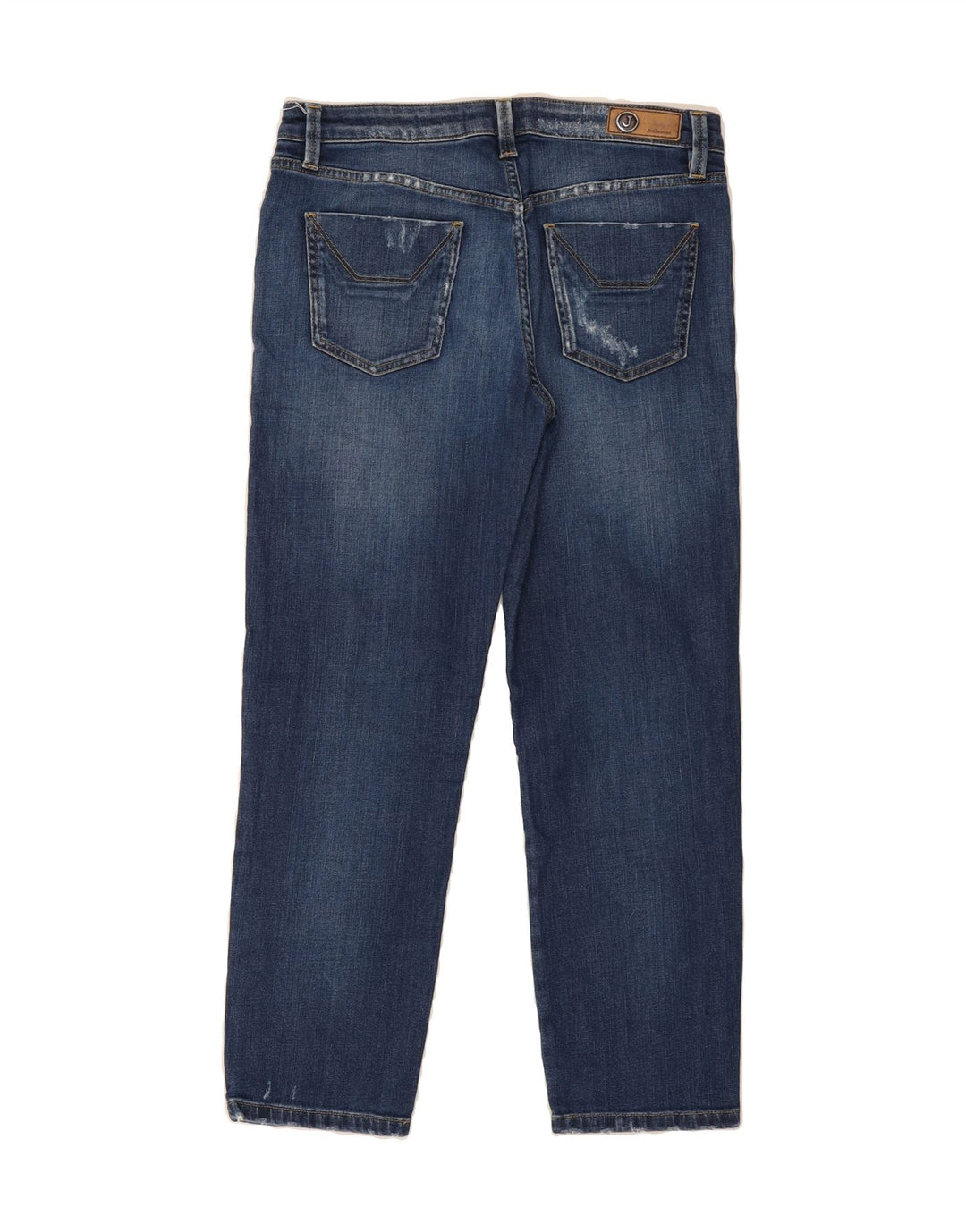 JECKERSON Womens Distressed Straight Jeans W27 L25 Blue Cotton Vintage Jeckerson and Second-Hand Jeckerson from Messina Hembry 