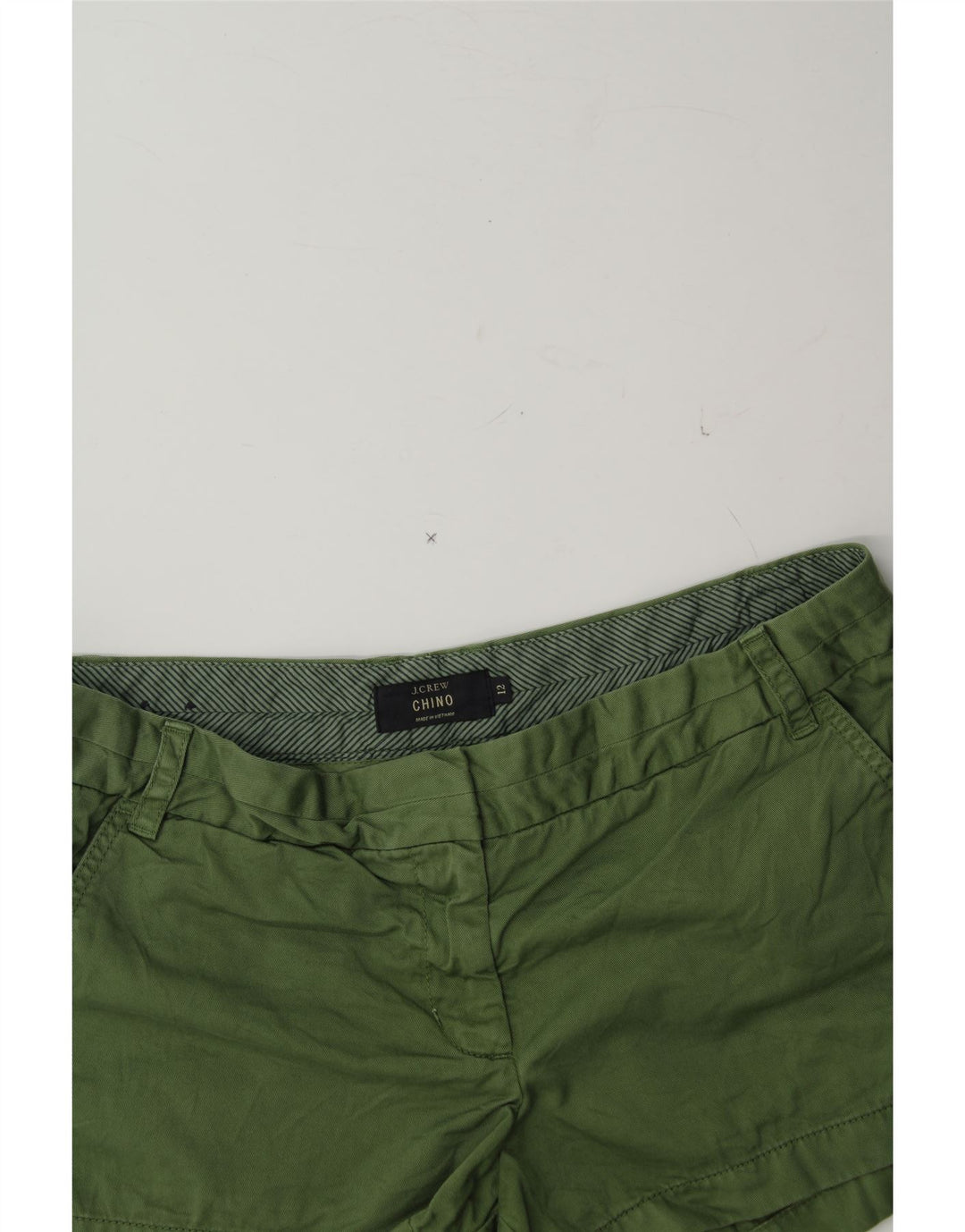 J. CREW Womens Chino Shorts US 12 Large W34 Green Cotton Vintage J. Crew and Second-Hand J. Crew from Messina Hembry 