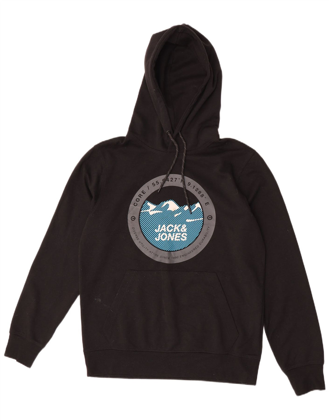 Jack & Jones Grafisk hættetrøje til mænd mellem sort polyester