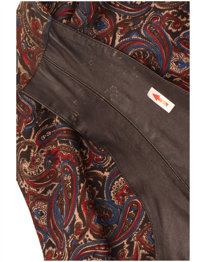 Vintage herre læder vest Stor sort Paisley læder