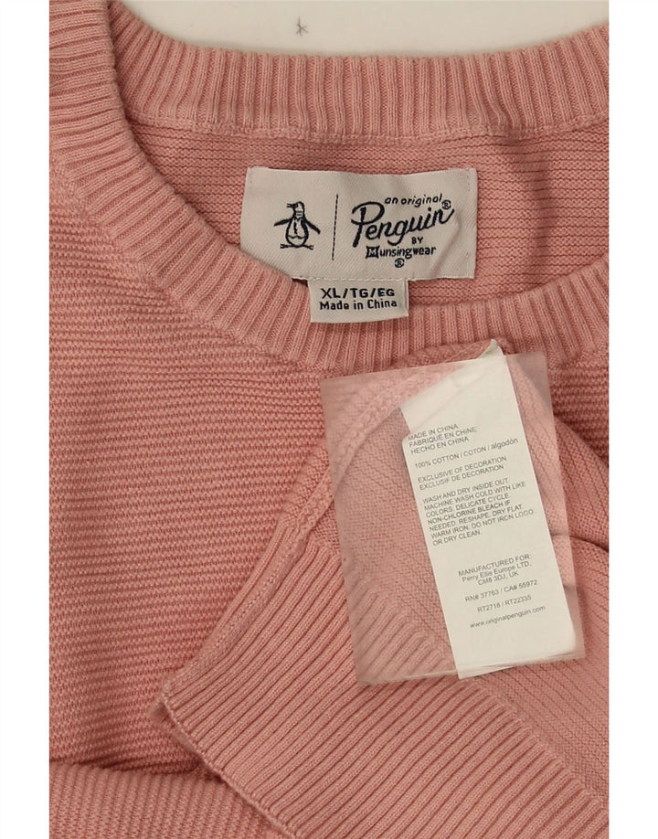 Penguin Herre Crew Neck Jumper Sweater XL Pink Bomuld