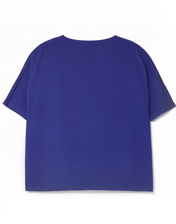 Marks & Spencer Womens Oversized Blouse Top UK 16 Large Blue Viscose