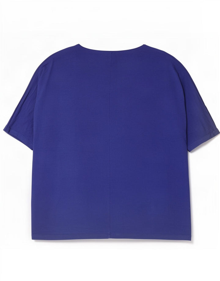Marks & Spencer Dame Oversized bluse Top UK 16 Large Blue Viscose