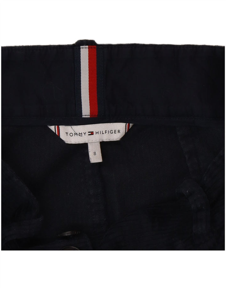 Tommy Hilfiger dame fløjlsnederdel US 8 Medium W28 Marineblå bomuld