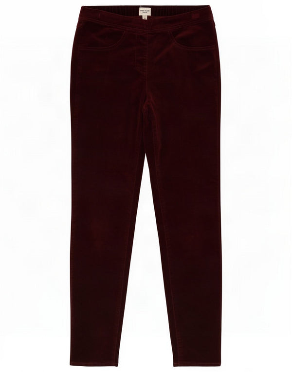 White Stuff Womens Velvet Casual Trousers UK 10 Small W27 L29 Burgundy