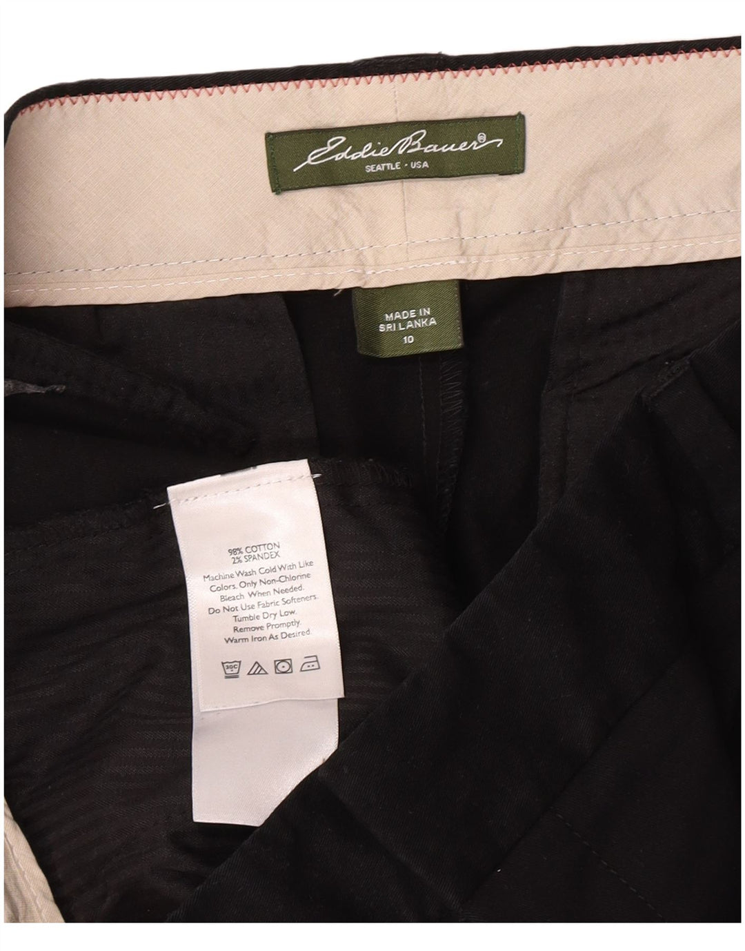 Eddie Bauer Chino Shorts til kvinder US 10 Large W32 Black Bomuld