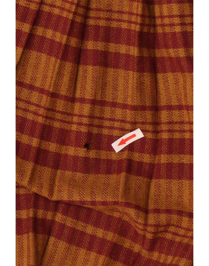 Vintage kvindekniv plisseret nederdel W28 Medium brun plaiduld