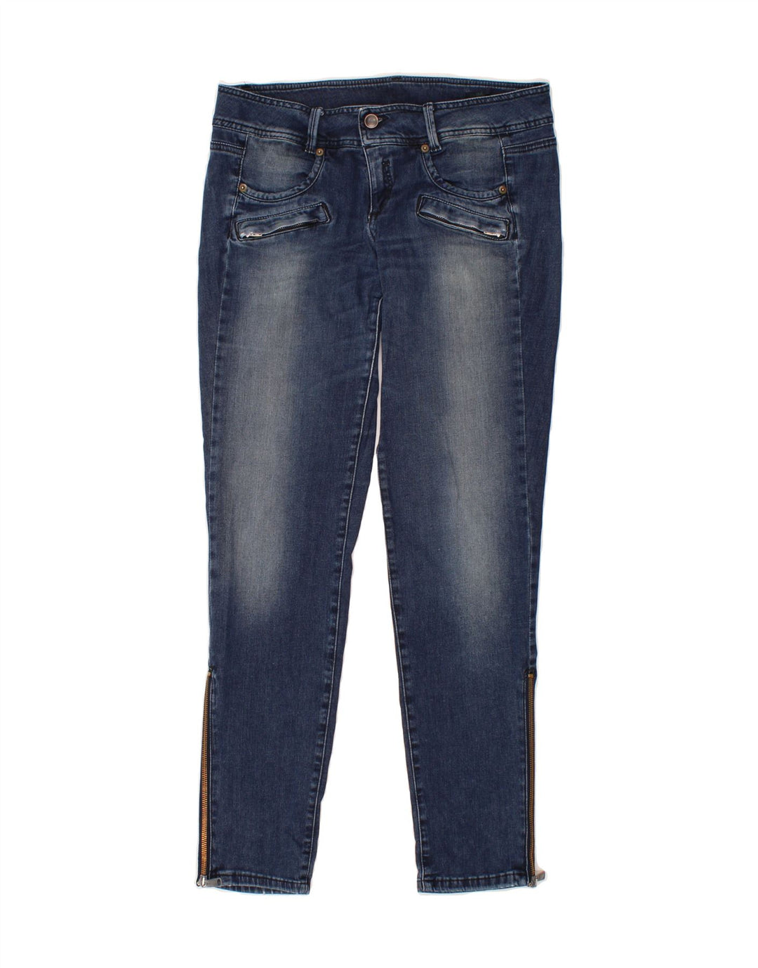 BENETTON Womens Skinny Jeans W32 L31 Blue Cotton Vintage Benetton and Second-Hand Benetton from Messina Hembry 