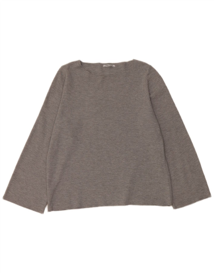 Zara Dame Trafaluc Oversized Top Langærmet UK 10 Lille Grå