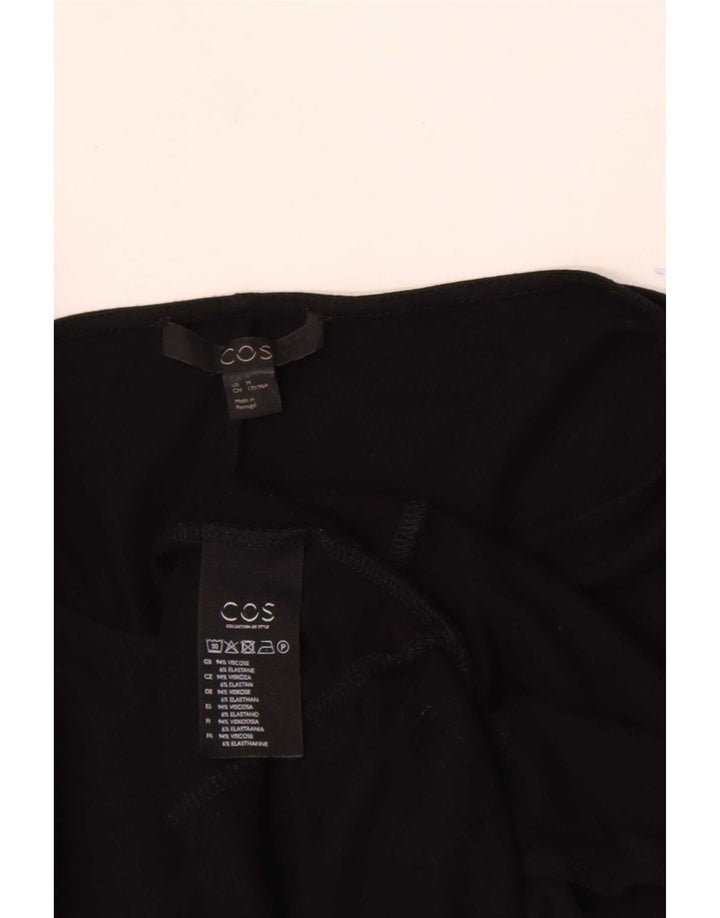 Cos Dame 3/4 ærmet Oversized Tunika Top UK 14 Medium Sort Viscose