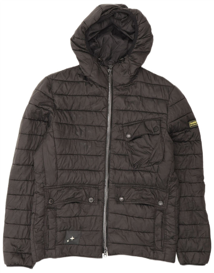 Barbour Herre hættepolstret jakke UK 40 Stor sort polyester