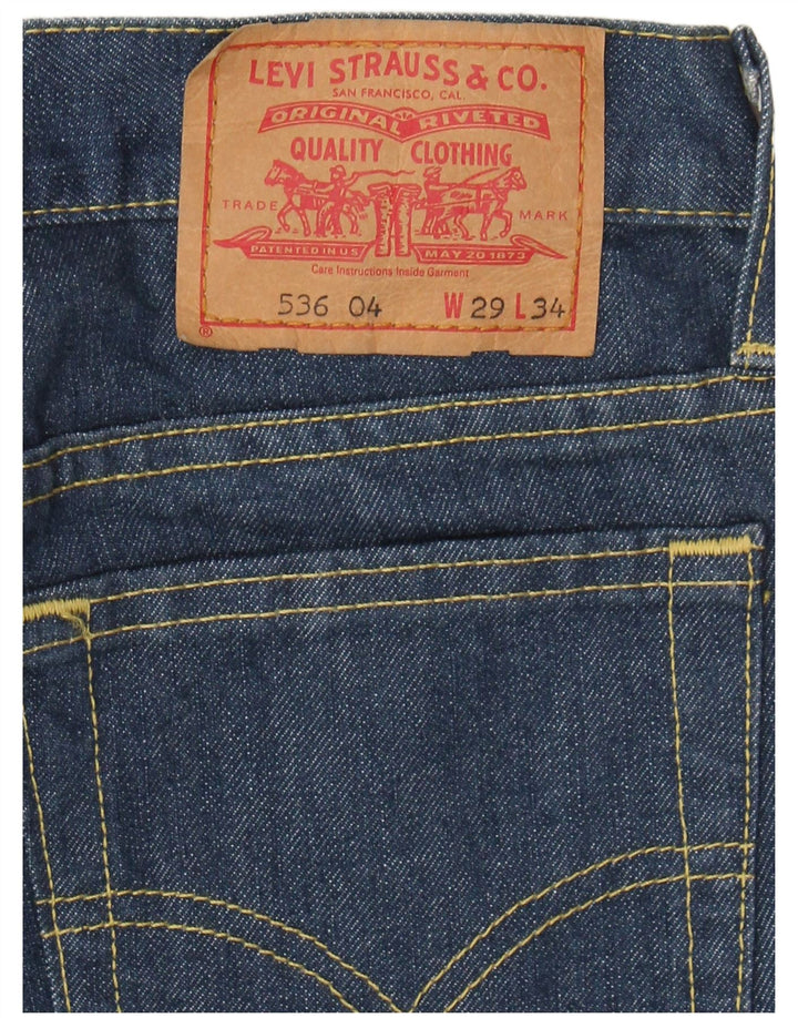 LEVI'S Mens 536 Slim Jeans W29 L34 Blue Cotton