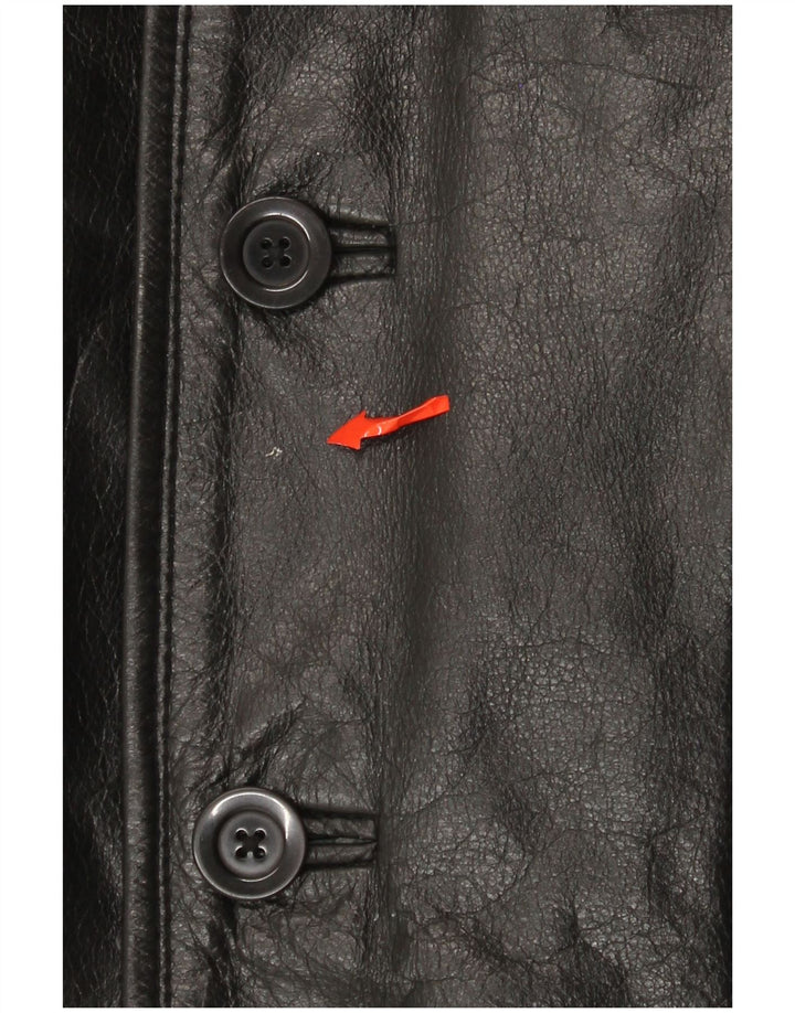 Censureret herre læderjakke UK 40 Stor sort læder