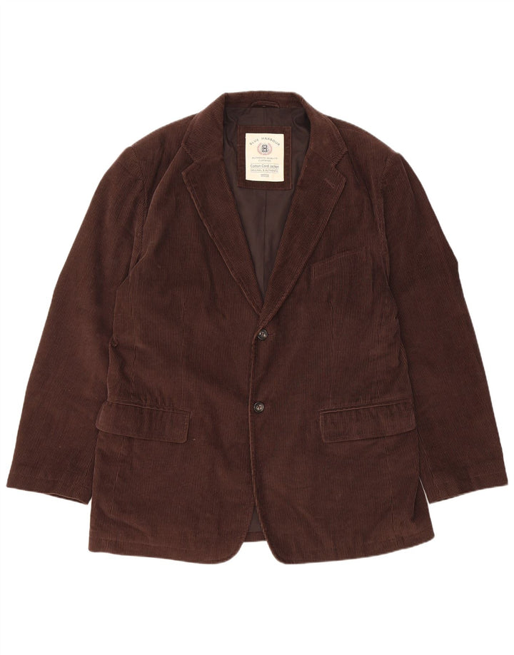Marks & Spencer Herre 2-knaps Corduroy Blazer Jacket UK 40 Large Brown