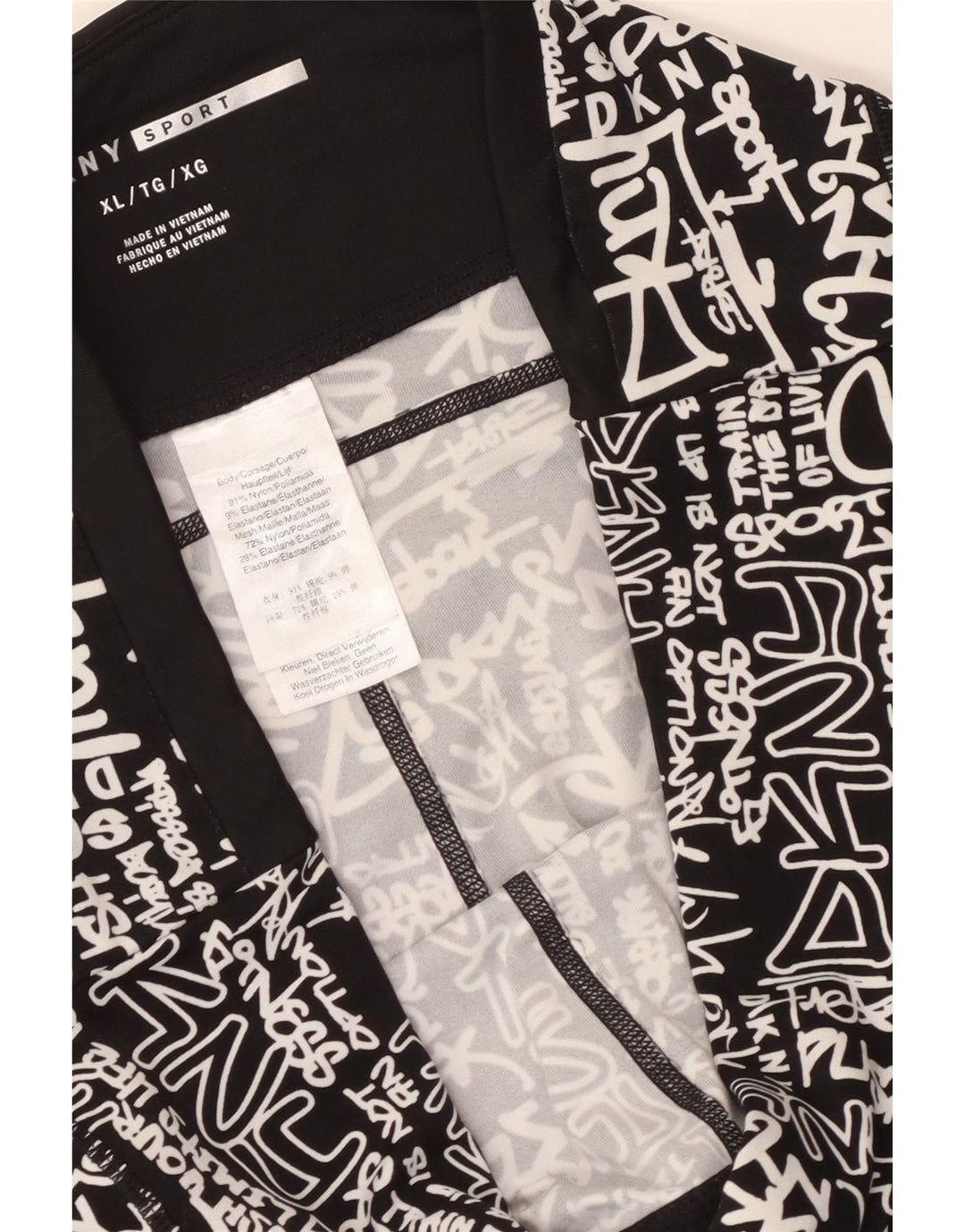 DKNY Grafiske Leggings til kvinder UK 18 XL Sort Nylon