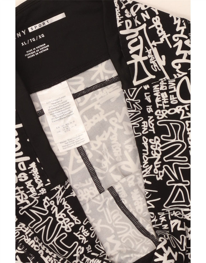 DKNY Grafiske Leggings til kvinder UK 18 XL Sort Nylon