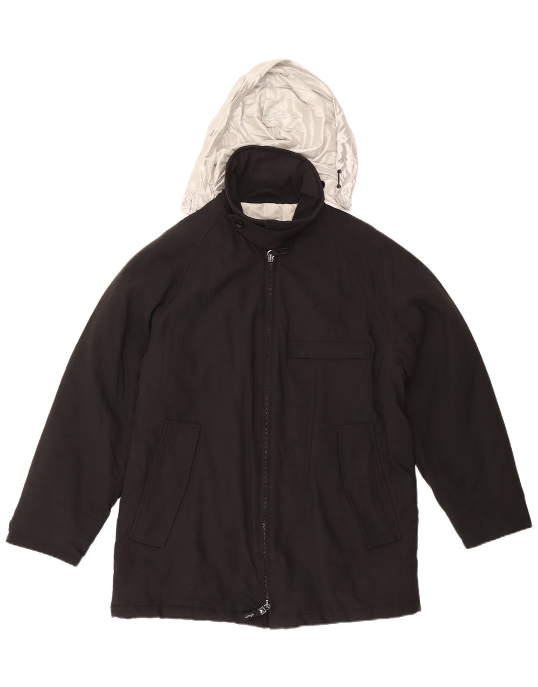 Allegri Herre Hooded Windbreaker Jacket UK 40 Large Black Colourblock
