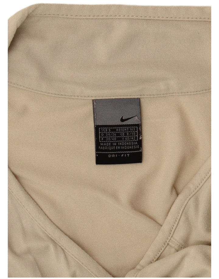 Nike Dame Dri Fit Top Langærmet UK 8/10 Small Beige
