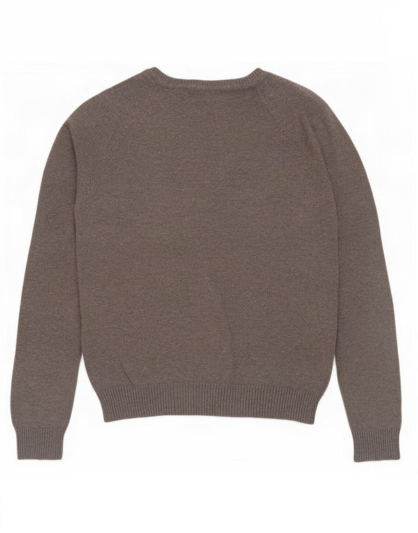 Zara Womens Crop V-hals sweater UK 14 Large Grey Argyle/Diamond