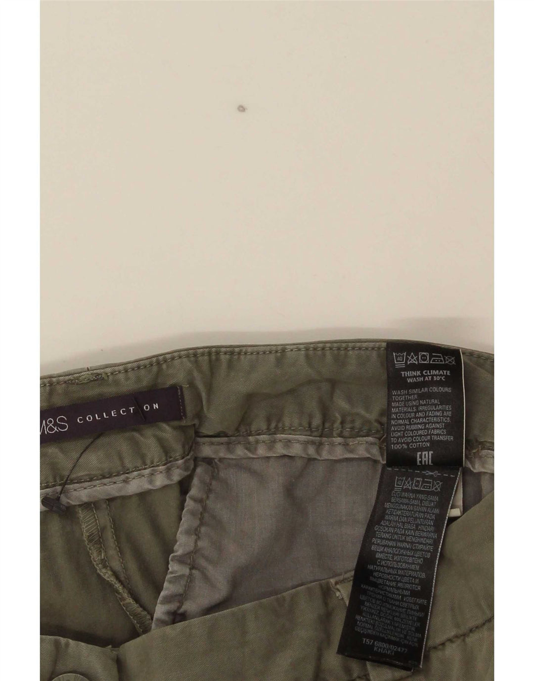 Marks & Spencer Dame Slim Chino Bukser UK 12 Medium W30 L30 Khaki