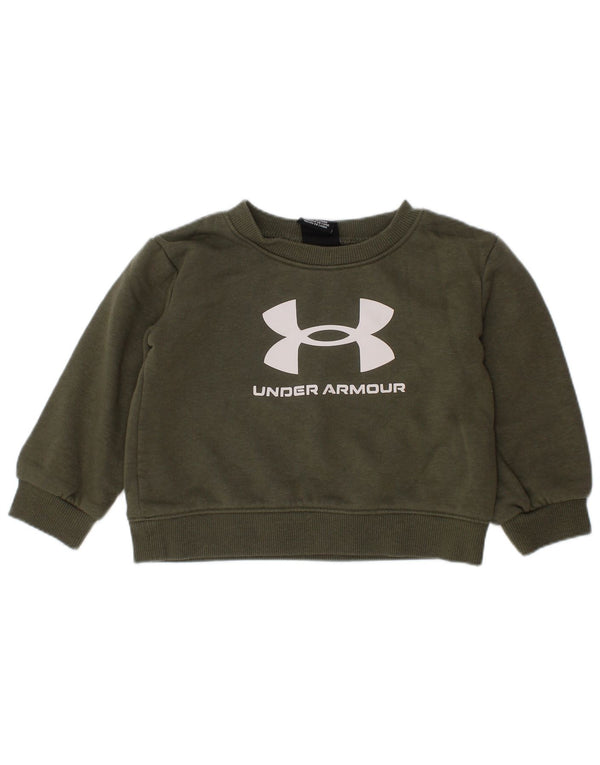 UNDER ARMOUR Grafisk sweatshirt til drenge 12-18 måneder Khaki Bomuld